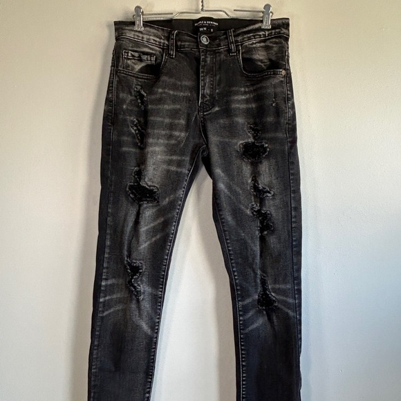 Supply & Demand Black Distressed Skinny Jeans 30/31 - Picture 8 of 12